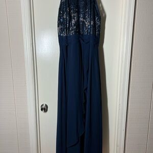 Calvin Klein Elegant Navy Blue Lace Top Evening Gown size 16W